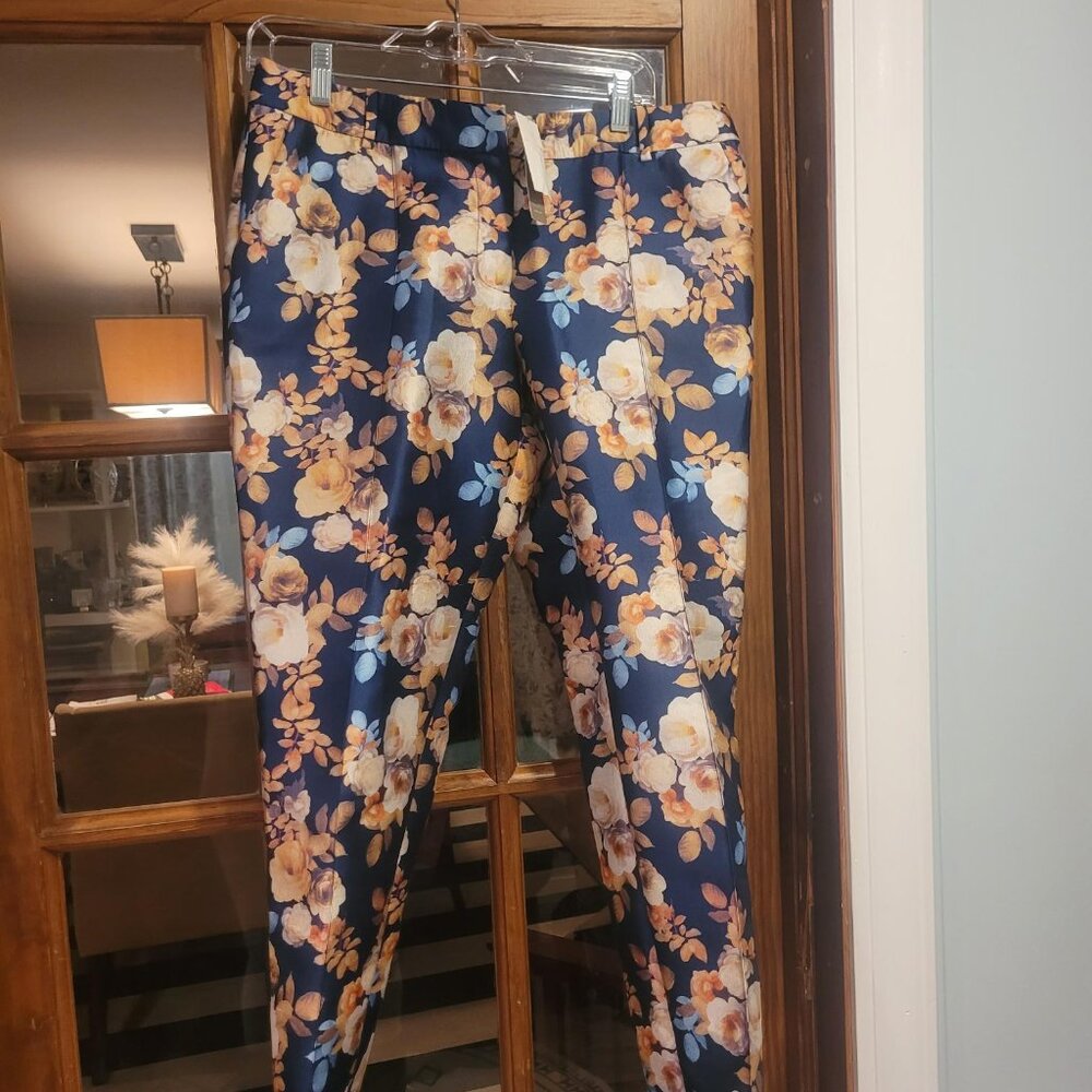 J. Crew NWT Sz 10 Floral Silk/Cotton Pants